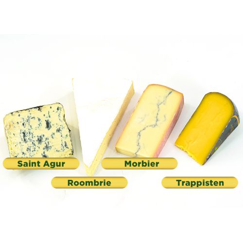 Kaasplank met Morbier, Roombrie, Saint Agur en Trappisten kaas